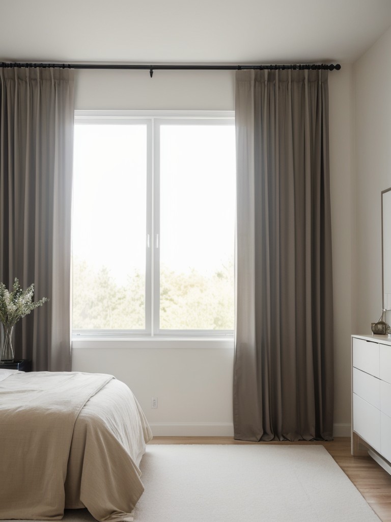 Minimalist Chic: Elevate Your Bedroom with Sleek Decor & Sheer Curtains!