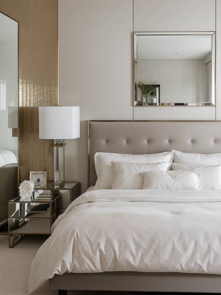 Glamorous Mirrored Accent Wall for a Dreamy Bedroom.