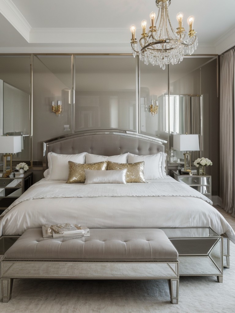 Glamorous Metallic Accents: Elevate Your Bedroom with Style.