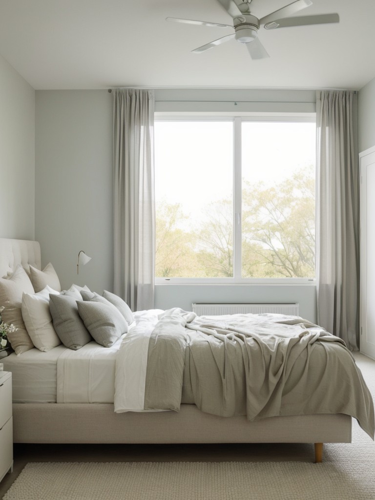 Dreamy Apartment Bedroom Decor: Serene Colors & Nature-Inspired Art.