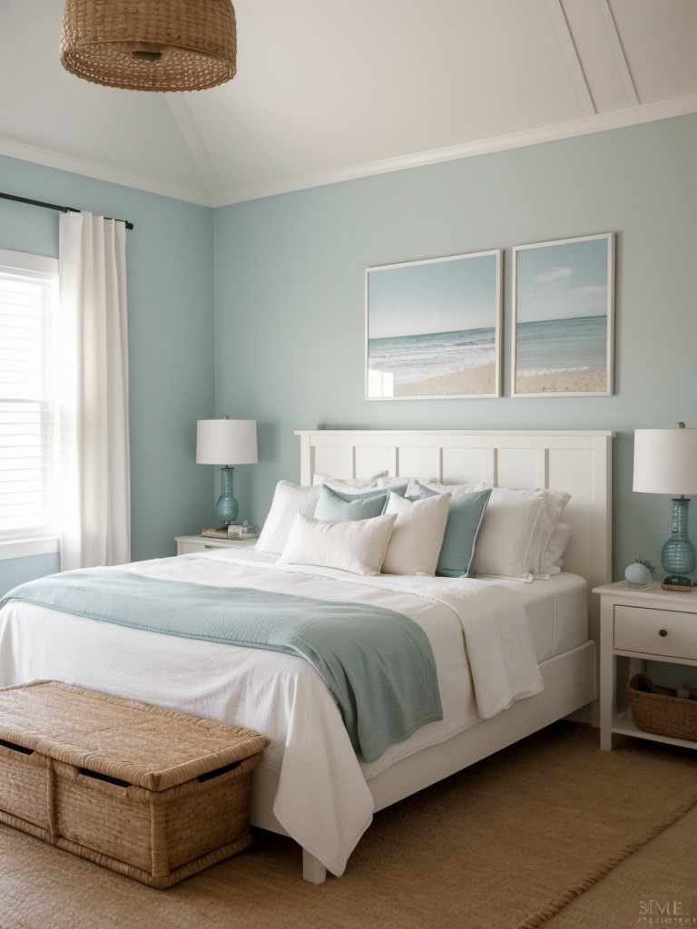 Coastal Chic: Minimalist Bedroom Decor Ideas for an Apartment.