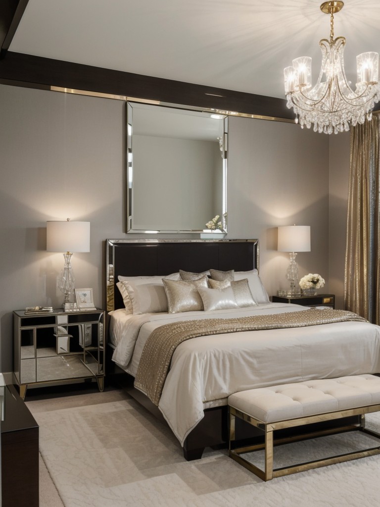 Glam up your bedroom with metallic accents for an elegant touch!