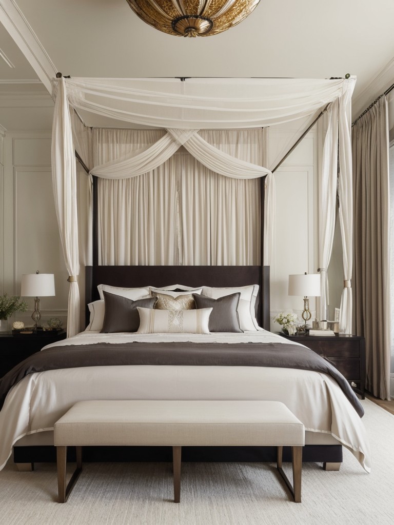 Luxurious Canopy Bed: Elevate your bedroom with effortless elegance.