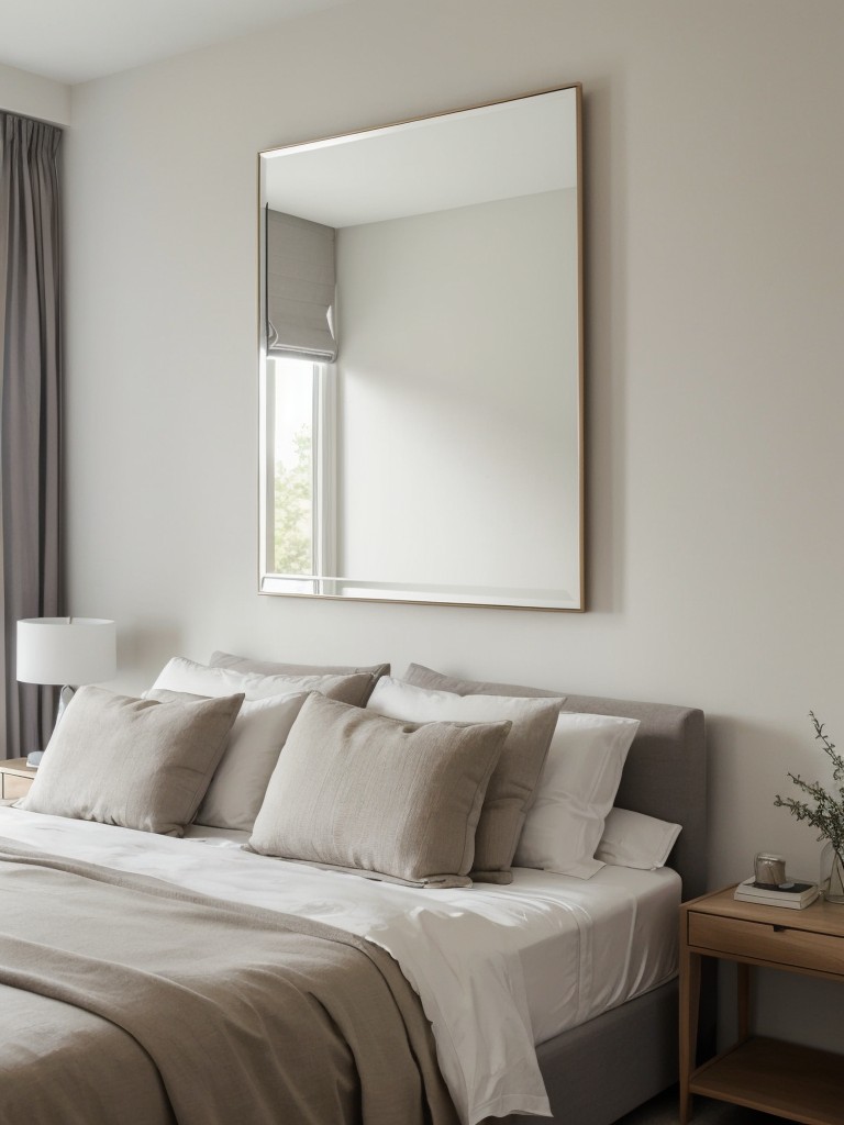 Minimalist Bedroom Decor: Art & Mirrors for Serene Apartment Vibes