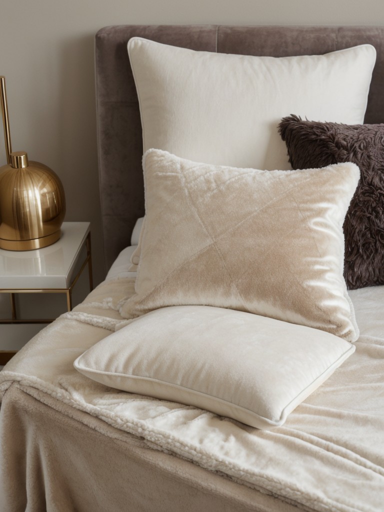 Minimalist Bedroom Bliss: Cozy Up with Luxe Throw Pillows!