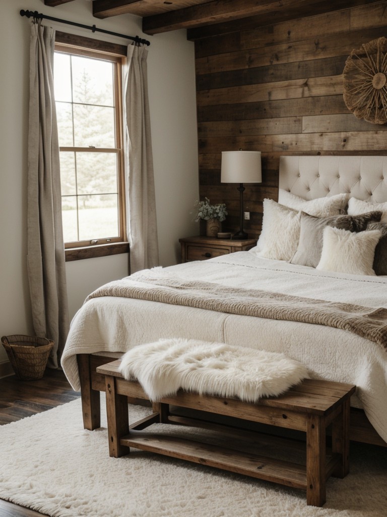 Farmhouse-Inspired Rustic Bedroom Decor: Cozy Up with Faux Fur!