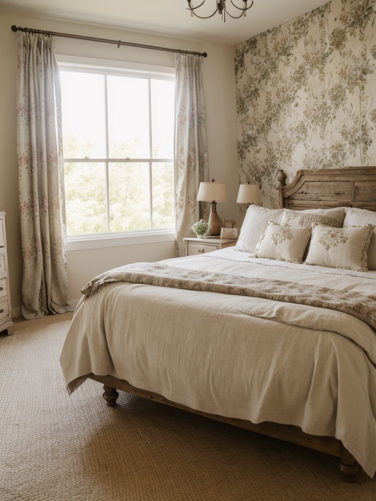 Feminine Rustic Bedroom with Farmhouse-Inspired Decor