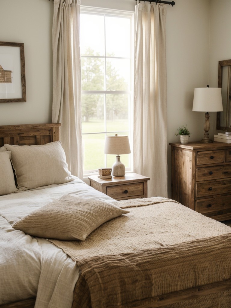 Rustic Farmhouse Bedroom: Natural & Cozy Apartment Decor