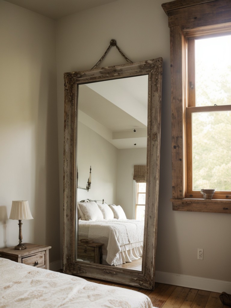 Ornate Vintage Mirrors: Add Depth to Your Rustic Bedroom