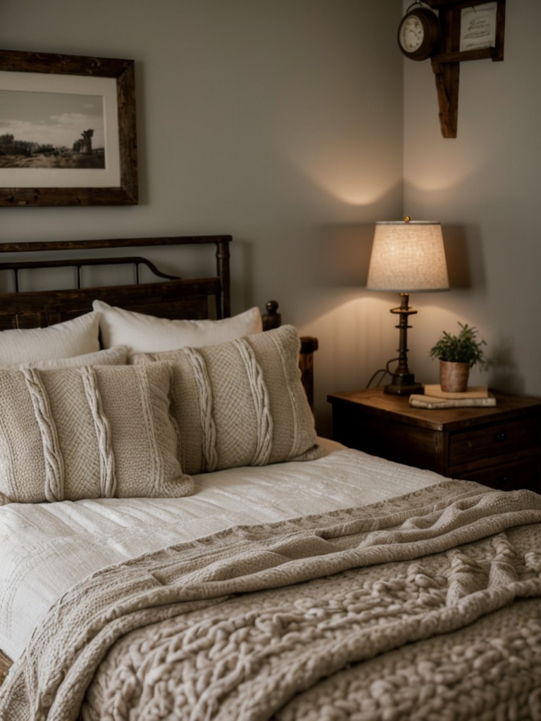 Cosy rustic bedroom: Vintage charm meets inviting textiles!