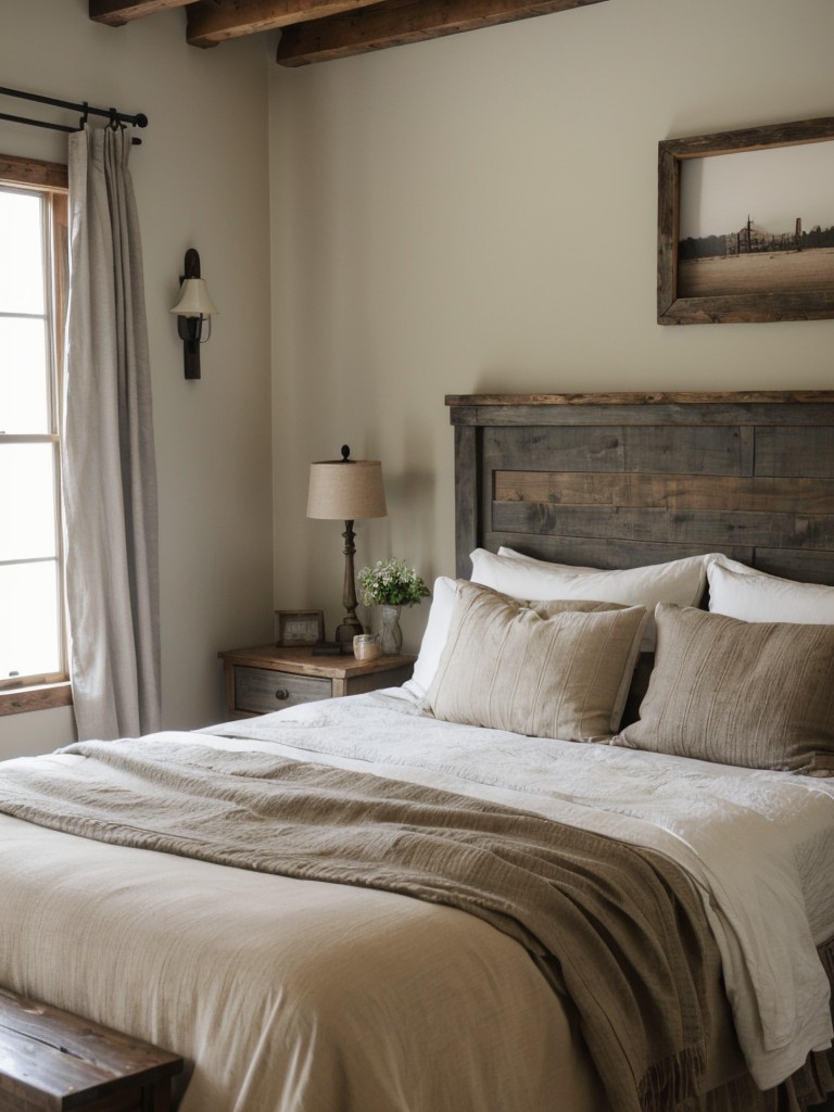 Rustic Bedroom Bliss: Farmhouse Charm & Vintage Iron Bed