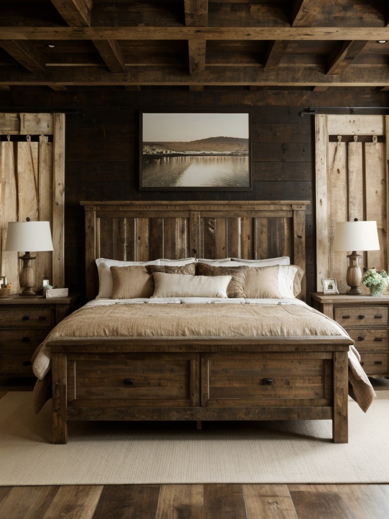 Cozy up in a Rustic Bedroom. Discover the charm of reclaimed wood and distressed furniture!