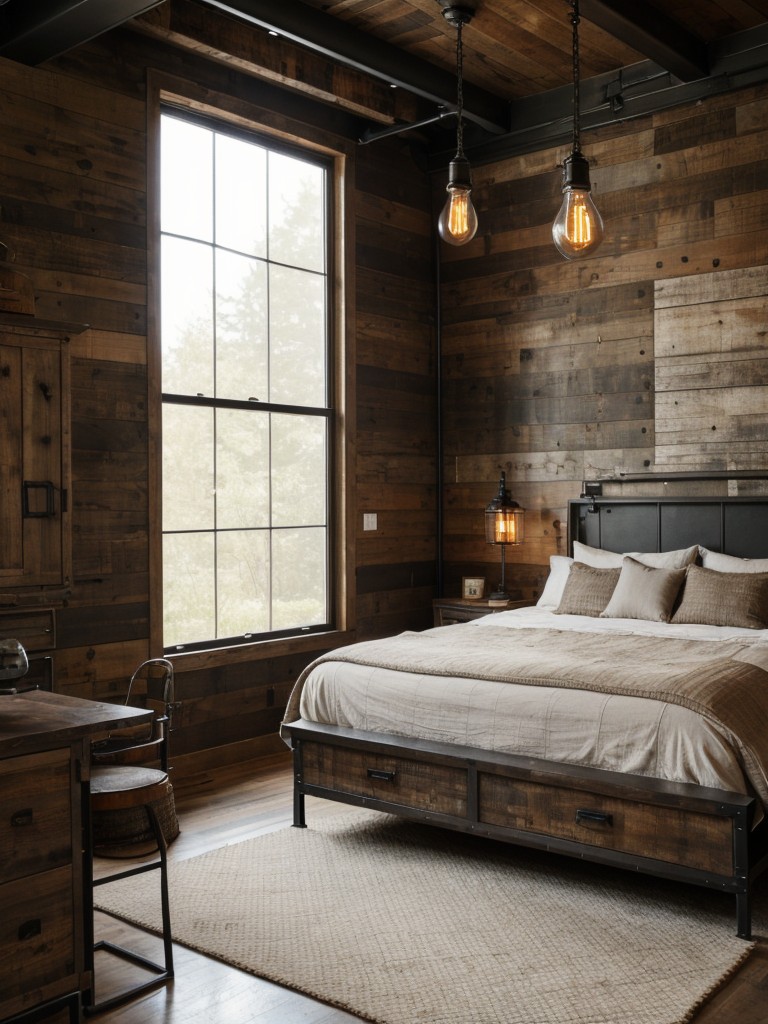 Modern Rustic Bedroom: Embrace Industrial Vibes for a Cozy Space