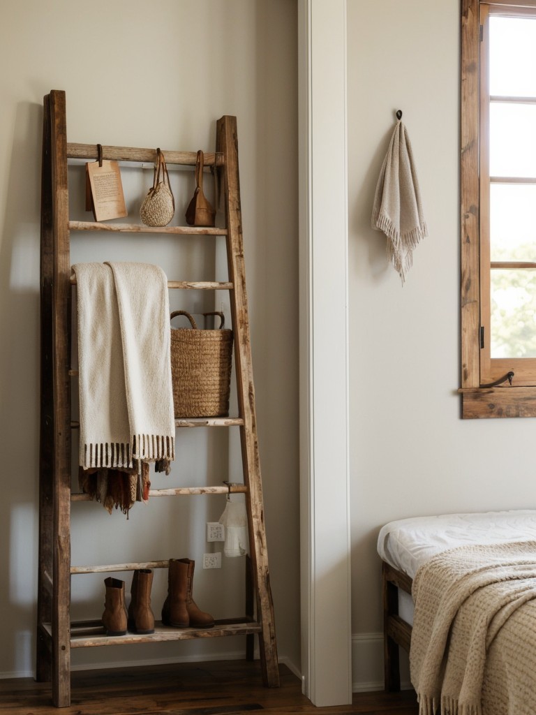 Rustic ladder: Your stylish storage solution!