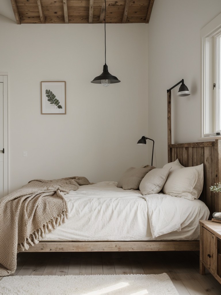 Charming Rustic Bedroom Retreat: Cozy Scandinavian Decor