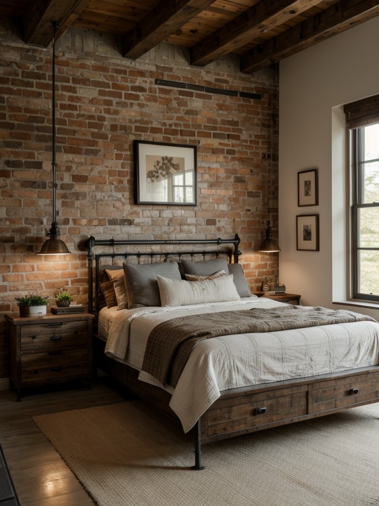 Rustic Industrial Bedroom: Charm Your Retreat!