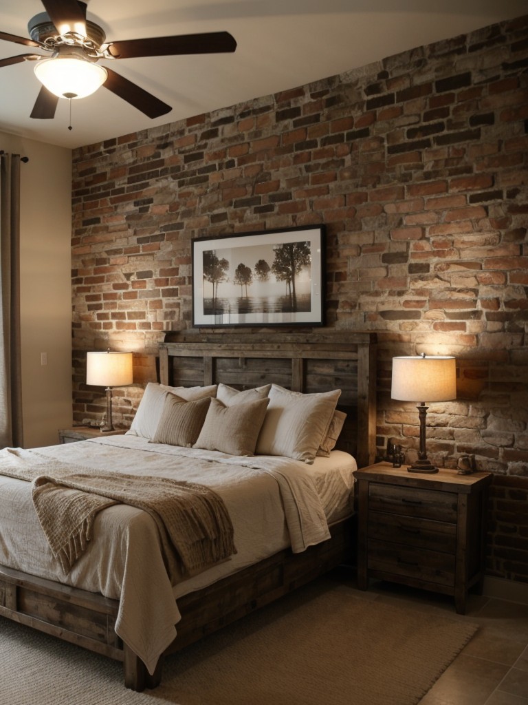 Cozy Rustic Apartment Bedroom with Natural Charm