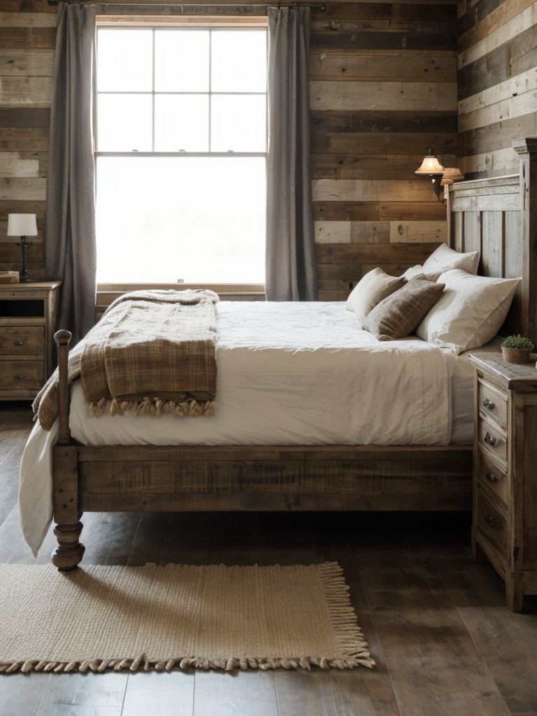 Rustic Apartment Bedroom Revamp: Cozy and Distressed Vibes