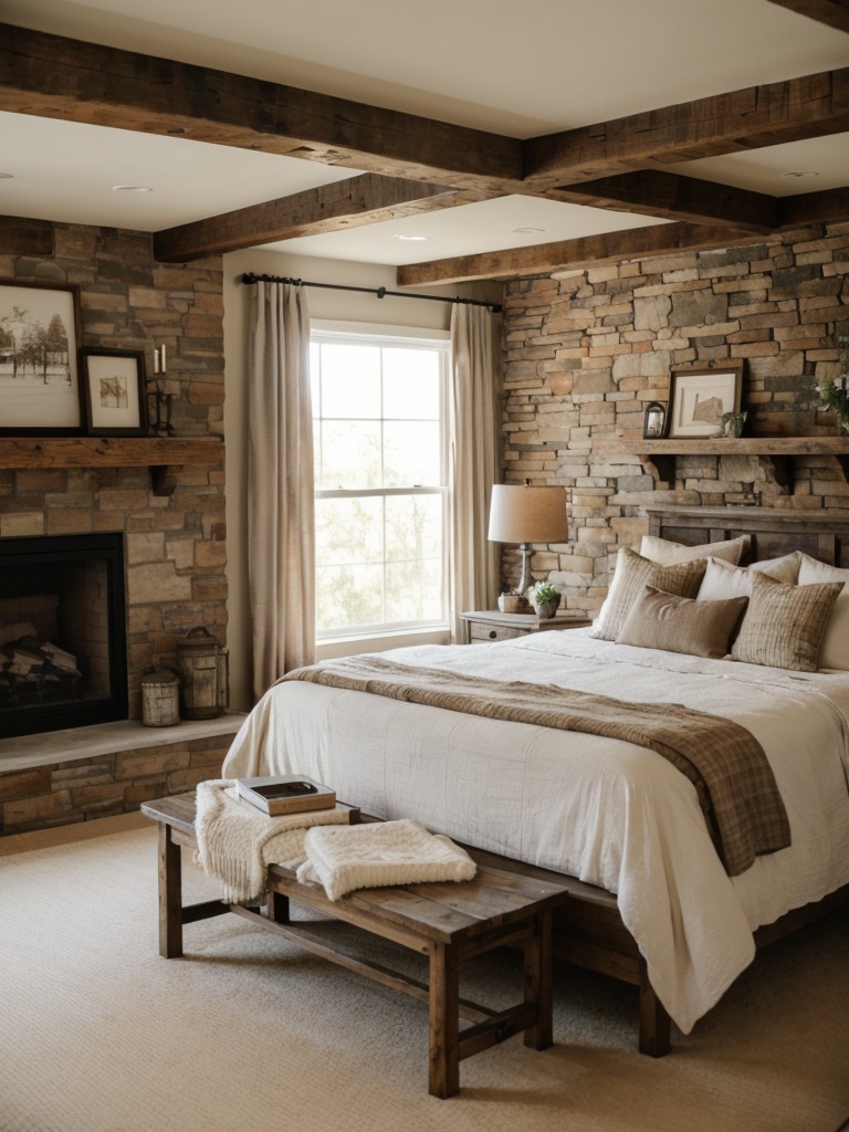 Rustic Bedroom Makeover: Add Fireplace & Vintage Accents!