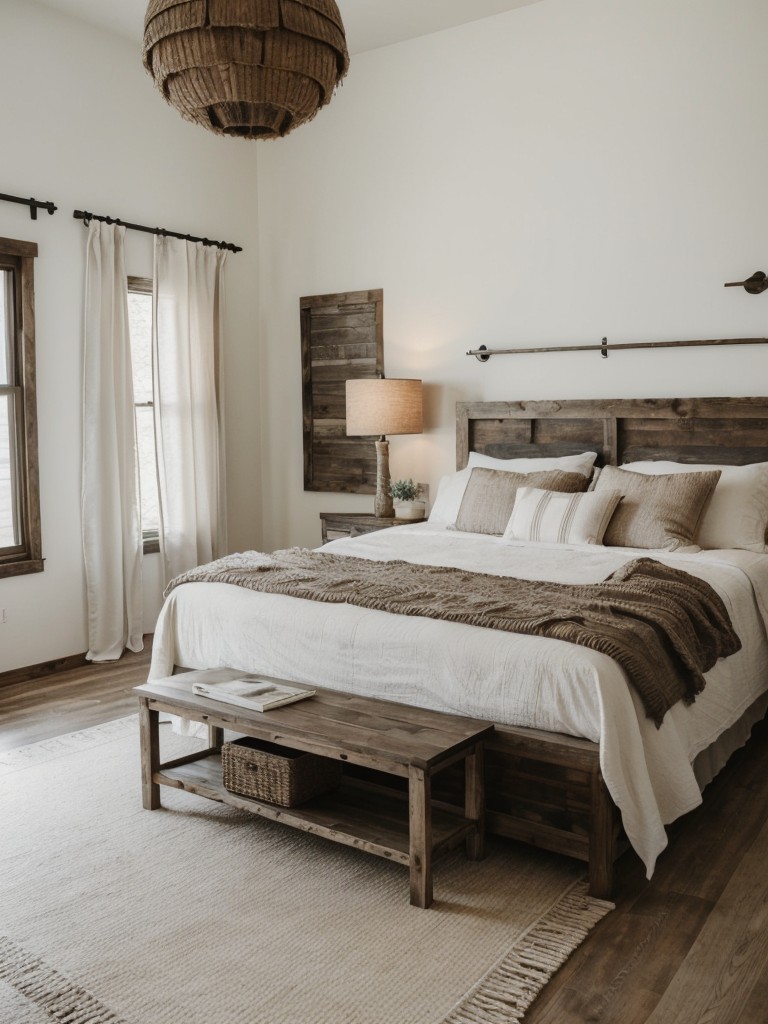 Chic Monochromatic Rustic Boho Bedroom Decor Ideas