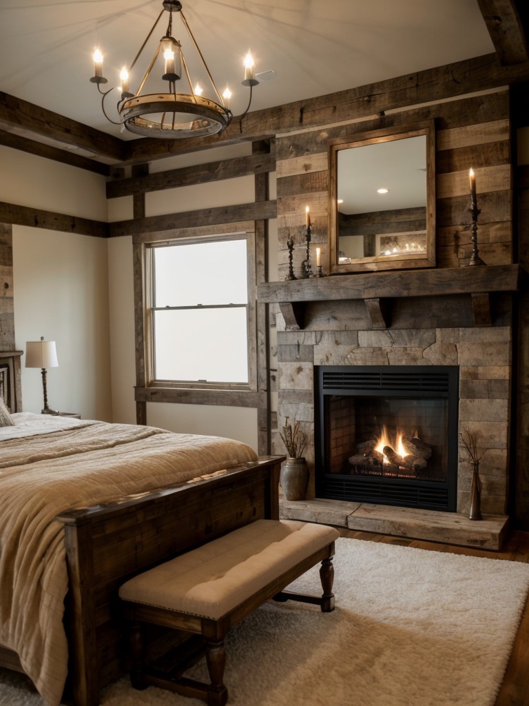 Cozy Up with a Rustic Glam Bedroom Fireplace