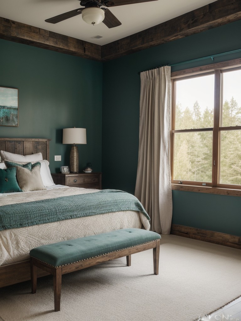 Luxe Rustic Bedroom: Neutral Palette + Jewel Tones = Dreamy Space