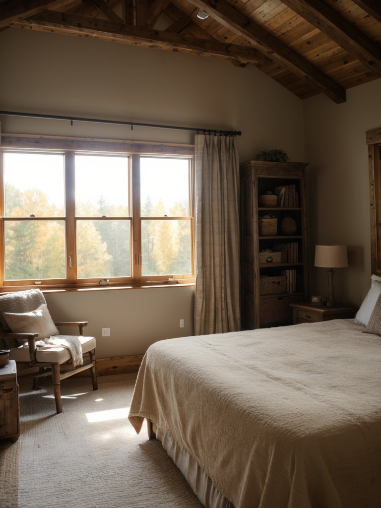 Cozy Rustic Cottage Bedroom Retreat: Let Natural Light In!