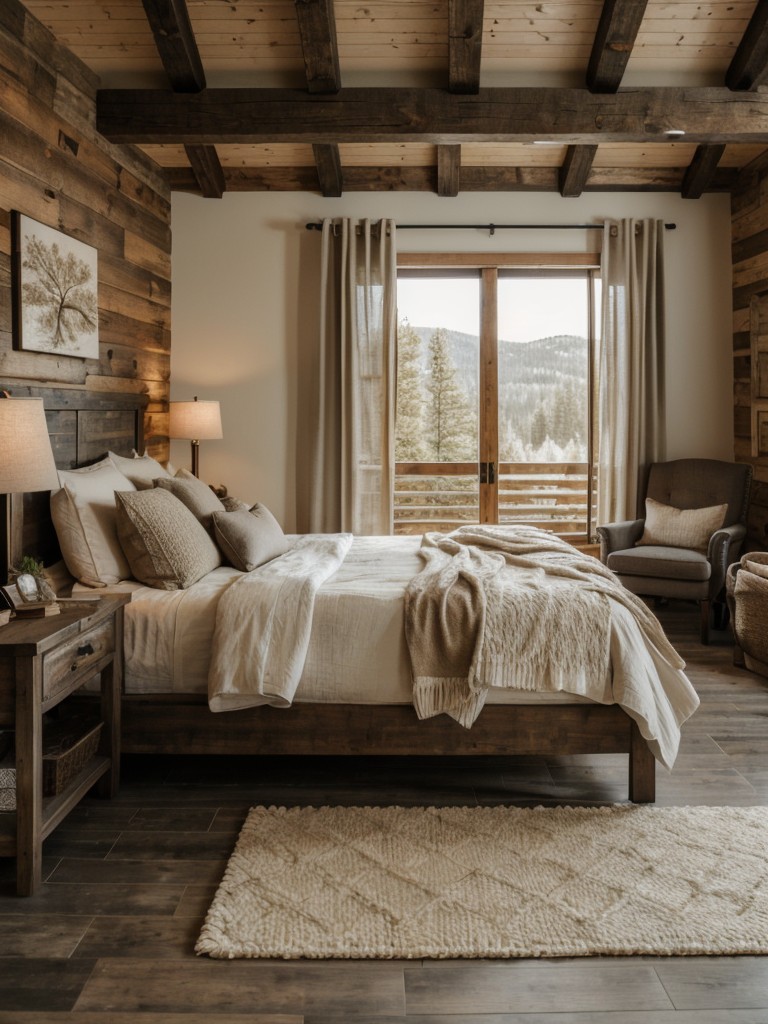 Cozy Rustic Apartment Bedroom: Nature-Inspired Retreat