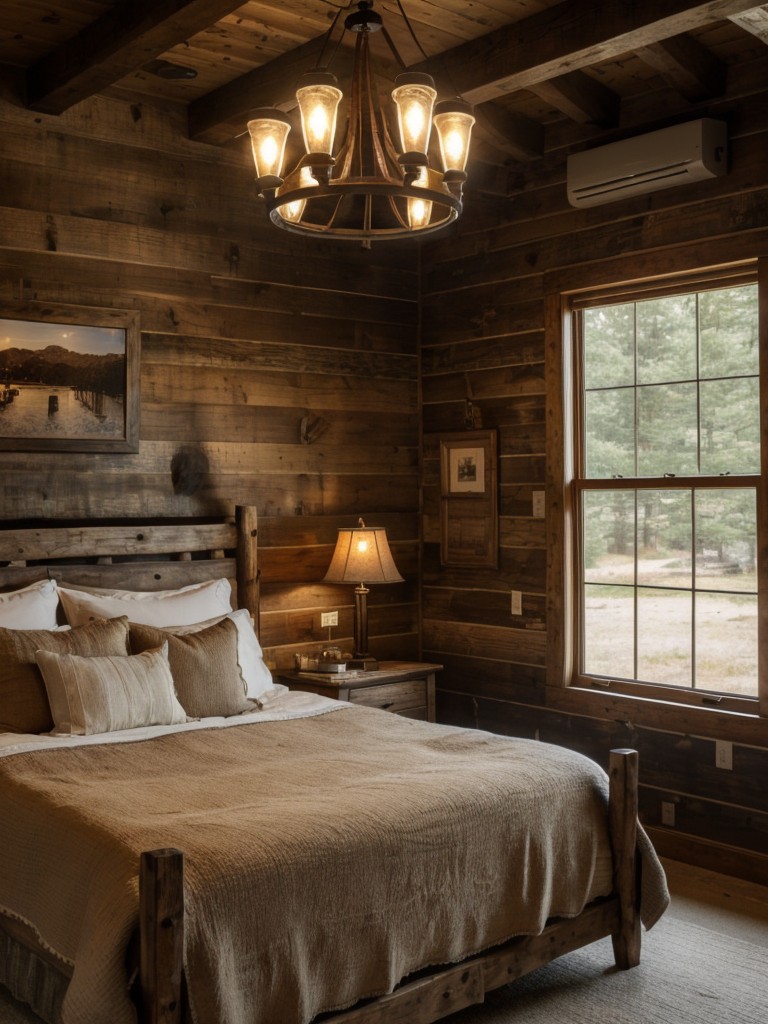 Cozy Lodge Bedroom Vibes with Rustic Lighting