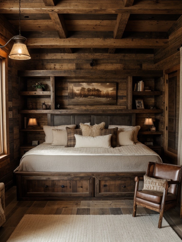 Cozy Lodge-style Bedroom Retreat: Rustic Decor Inspo!