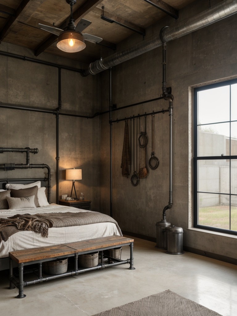 Industrial Rustic Apartment Décor: Raw & Edgy Bedroom Ideas