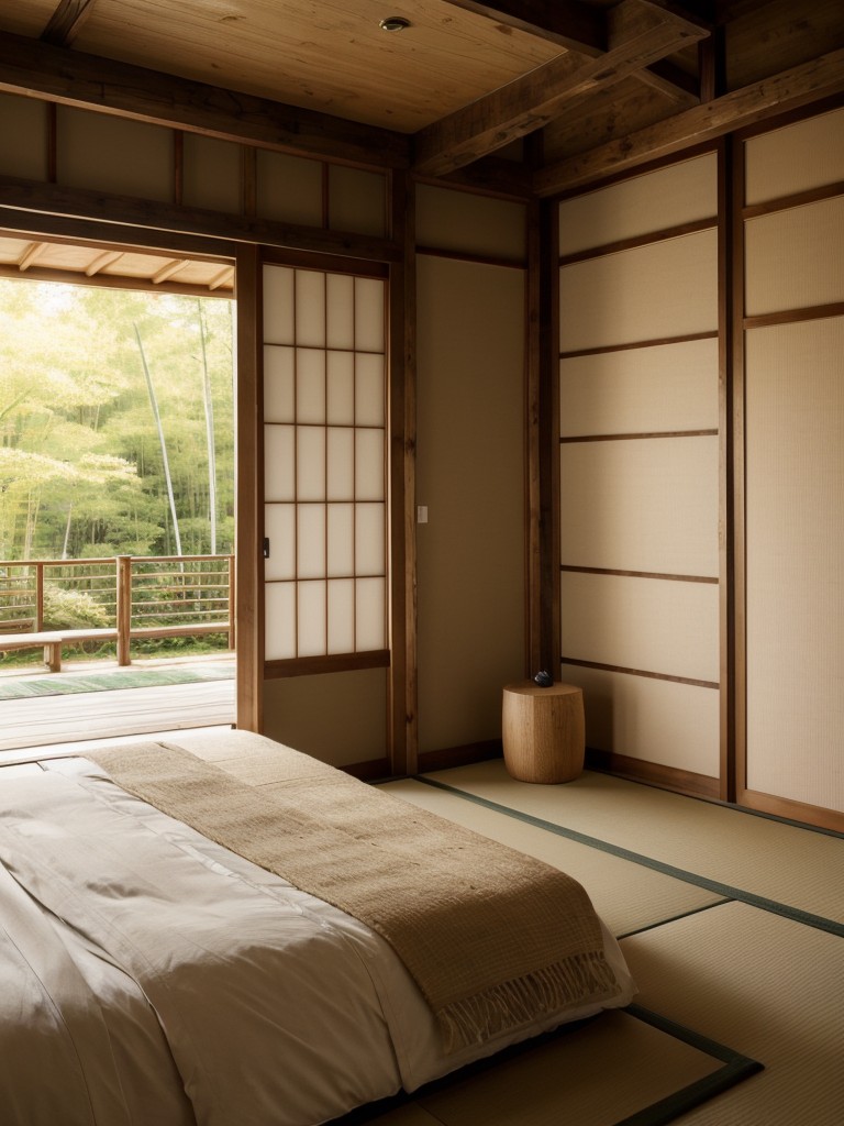 Stylish Apartment Zen: Rustic Japanese Bedroom Decor.