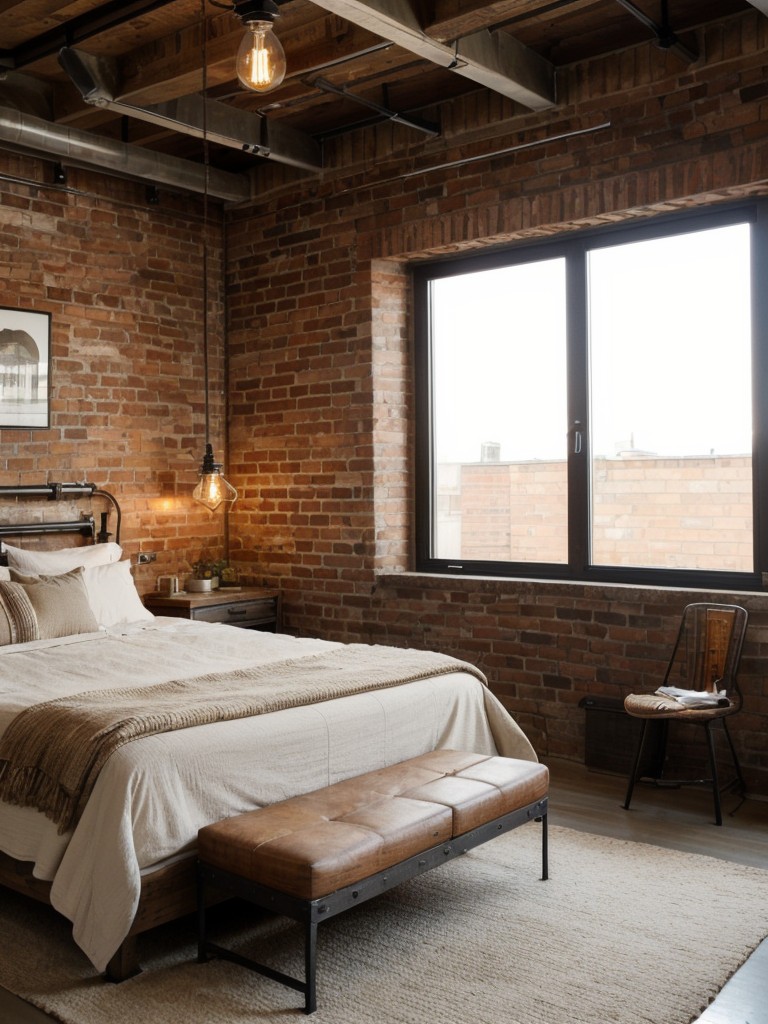 Urban Loft Vibes: Rustic Eclectic Bedroom Design Ideas