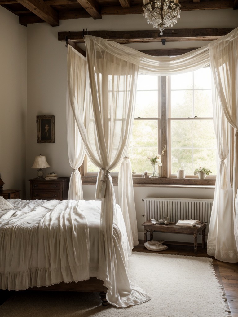 Ethereal Victorian Bedroom: Rustic Charm with Delicate Lace