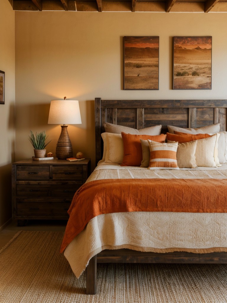 Desert-inspired Bedroom: Cozy Southwestern Charm for Your Apartment!