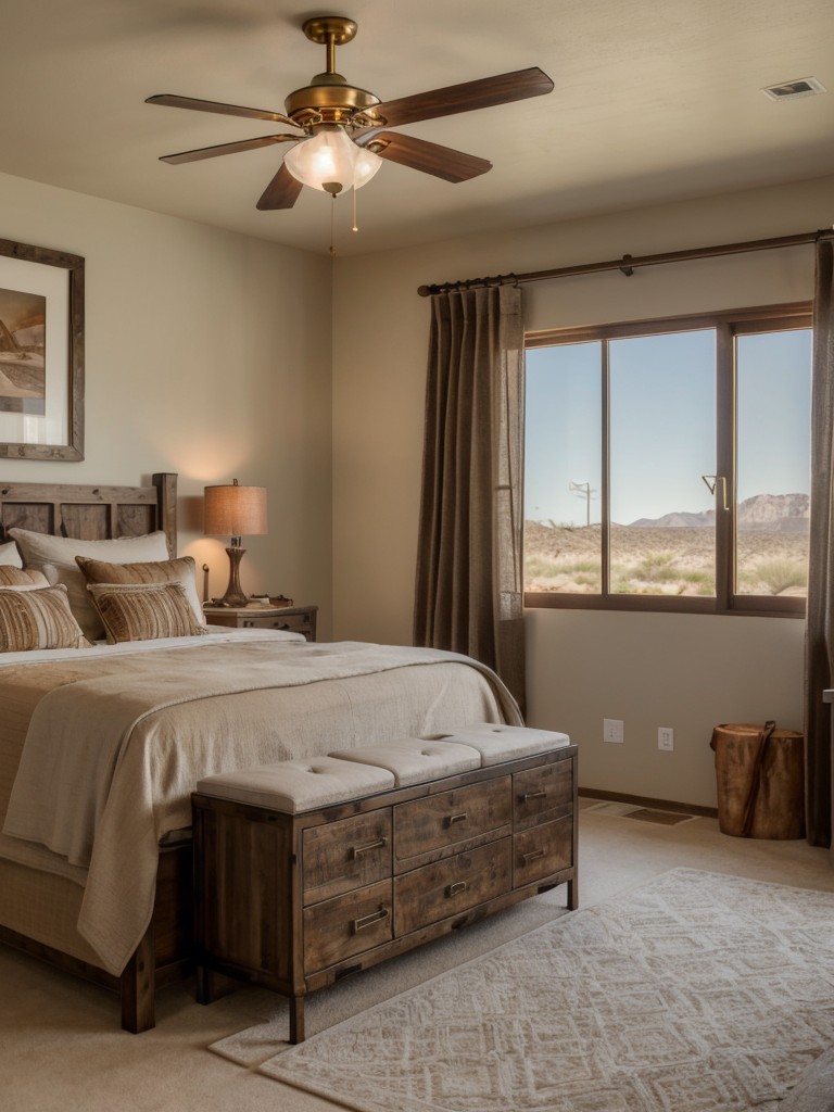 Desert Charm: Rustic Southwest Bedroom with Luxe Metal Accents