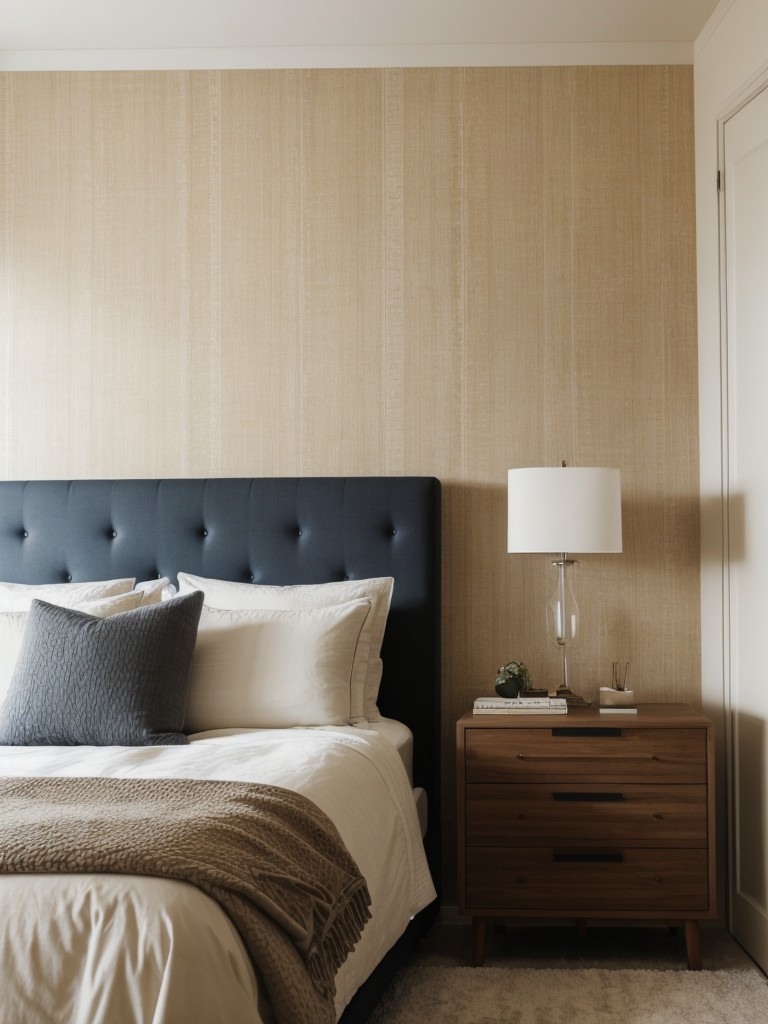 Bold, Beautiful, and Functional: Upgrade Your Apartment Bedroom with a Striking Accent Wall.