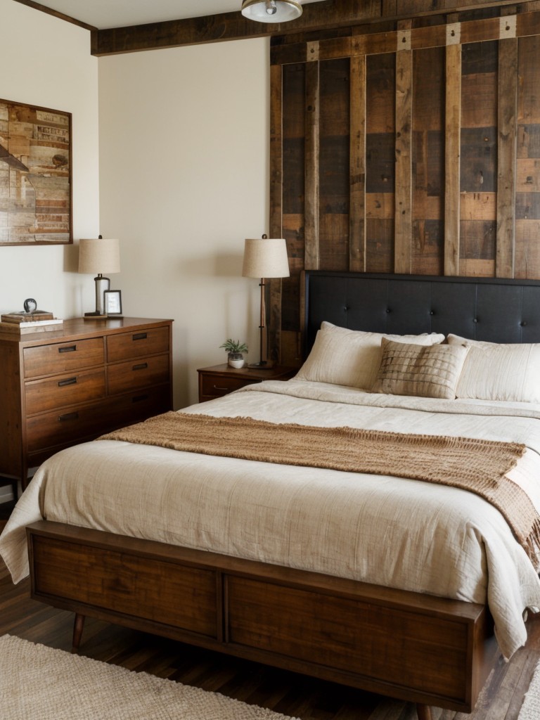 Vintage Charm: Rustic Mid-Century Modern Apartment Bedroom Ideas