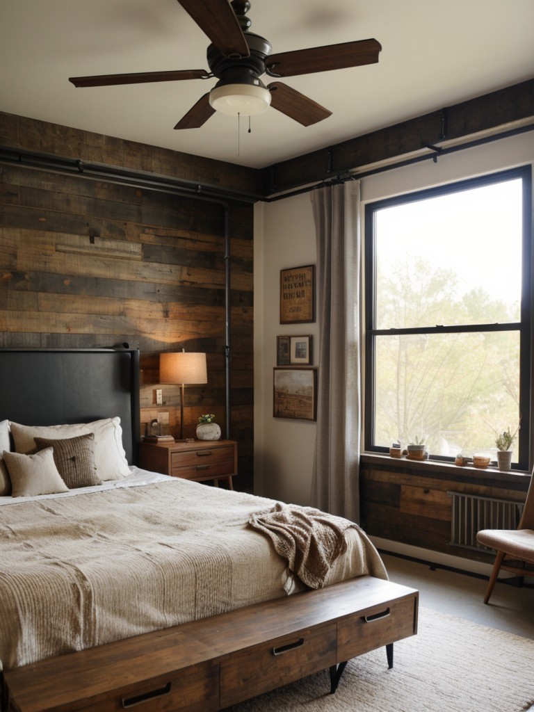 Chic Urban Retreat: Rustic Mid-Century Apartment Bedroom Ideas