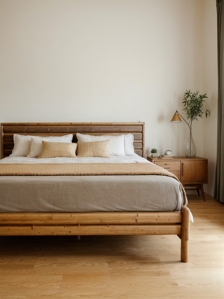 Create a Zen-inspired bedroom oasis with rustic mid-century modern touches