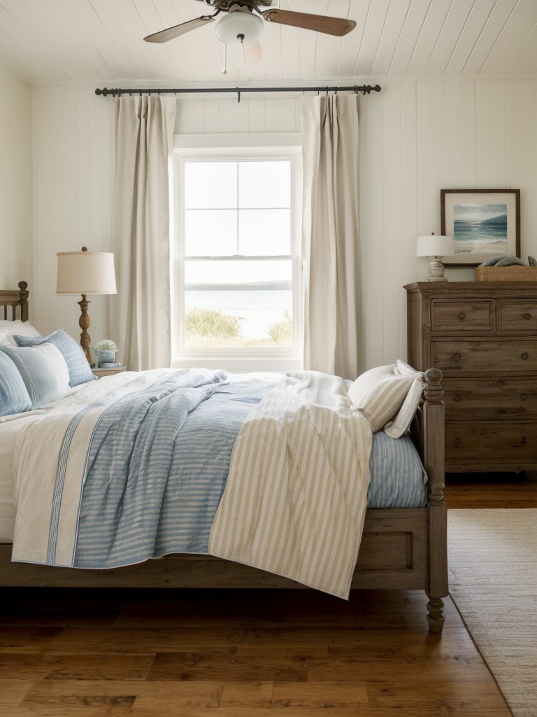 Cozy Coastal Bedroom Retreat: Farmhouse meets Nautical Vibes!