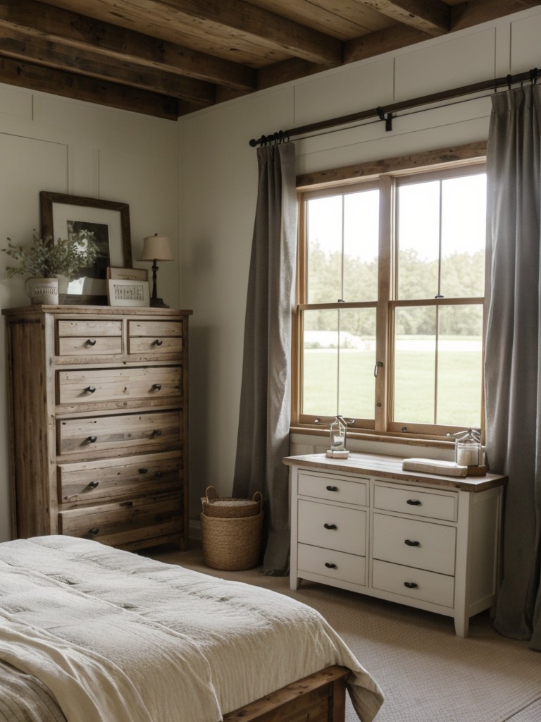 Farmhouse Bedroom Bliss: Storage Solutions with Rustic Charm