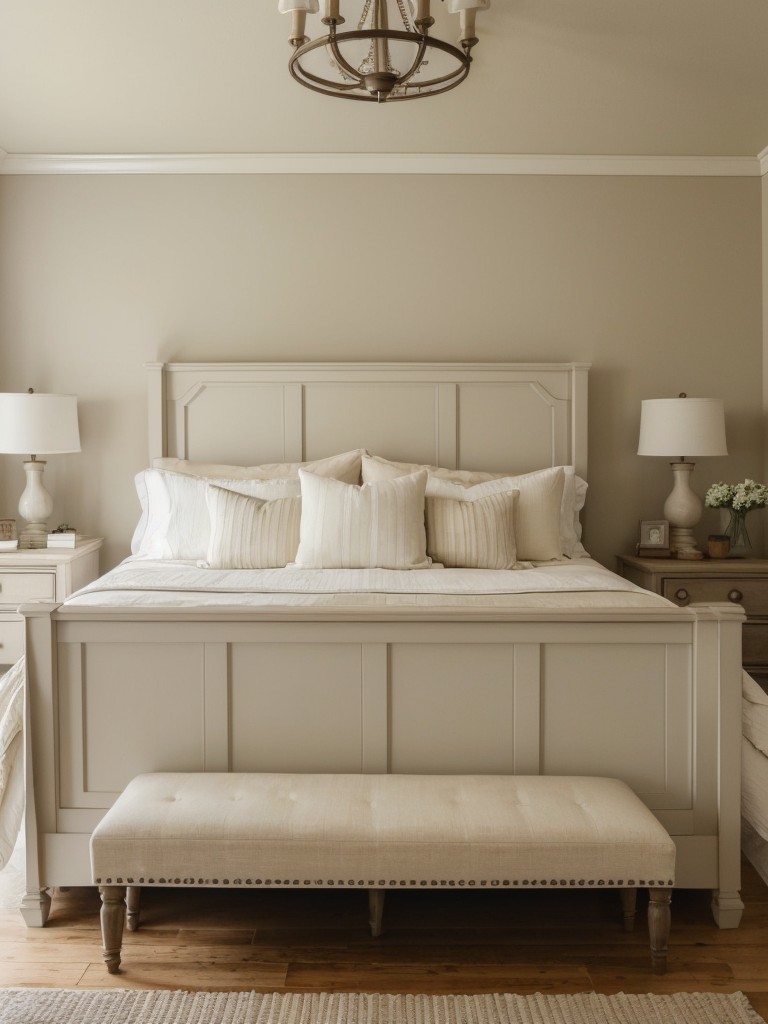 Serene & Calming Farmhouse Bedroom Retreat: Neutral Colors for the Perfect Ambience