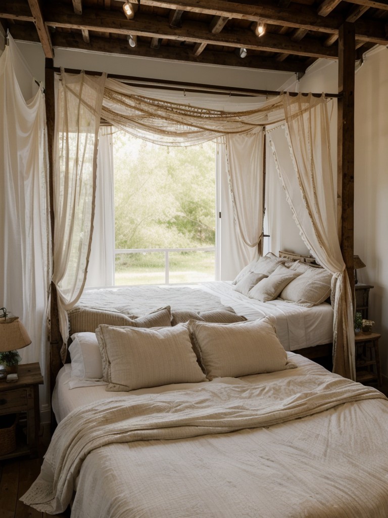 Dreamy Farmhouse Bedroom: Embrace rustic charm for a peaceful slumber.