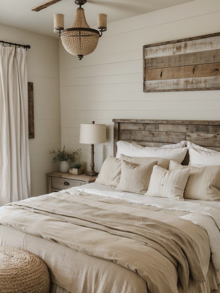 Swoon-worthy Farmhouse Bedroom: Serene Neutrals and Rustic Accents