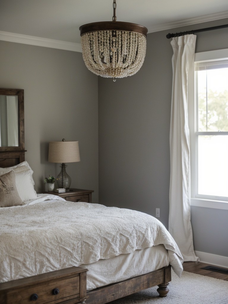 Rustic-Chic Bedroom: Elevate Your Space with Stunning Lighting!