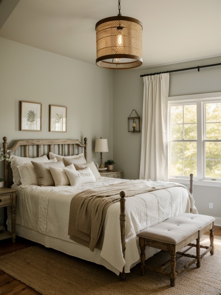 Cozy Farmhouse Bedroom Decor Ideas: Illuminate with Warm Lighting!