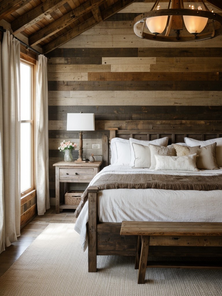 Rustic Bedroom Vibes: Transform Your Apartment with a Barn Wood Accent Wall! ?