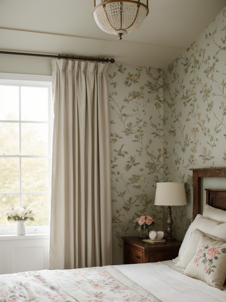 Farmhouse-inspired bedroom decor: Add floral charm for cozy vibes.