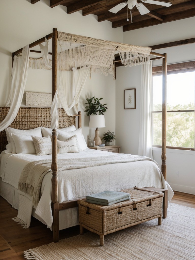 Cozy Farmhouse Bedroom Retreat: Embrace Eclectic Boho Vibes.